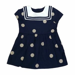 Mini Rodini Sailor Polka Dot Organic Dress
